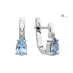 Серебряные серьги с натуральным скай топазом 059-3910