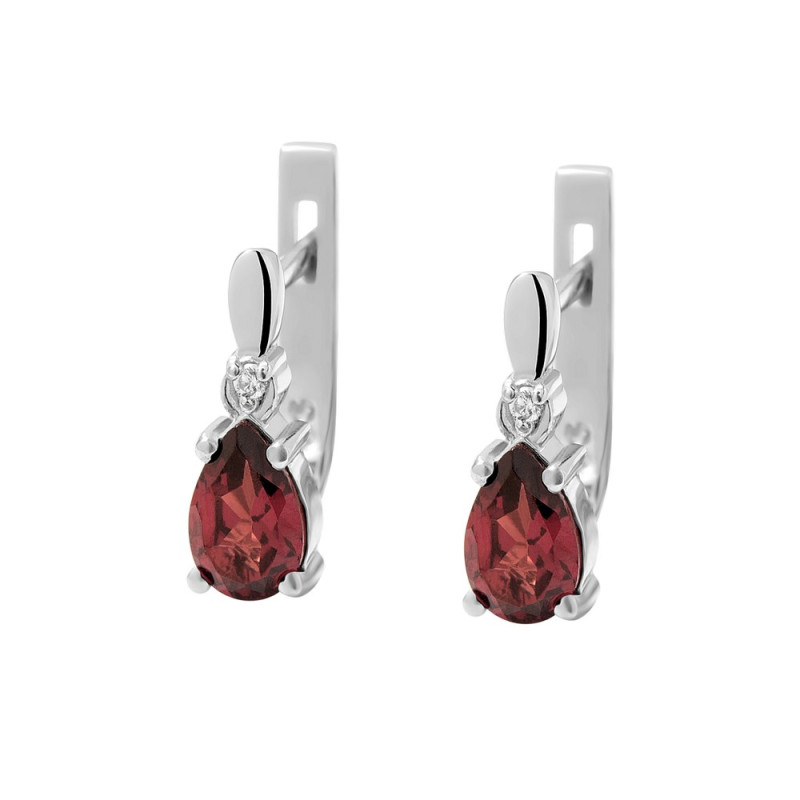 Срібні сережки з родолітом та фіанітом 059-4210