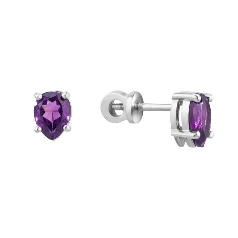 Earrings with Brazilian amethyst 067-61