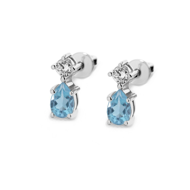 Серебряные серьги с скай топазом 076-3910