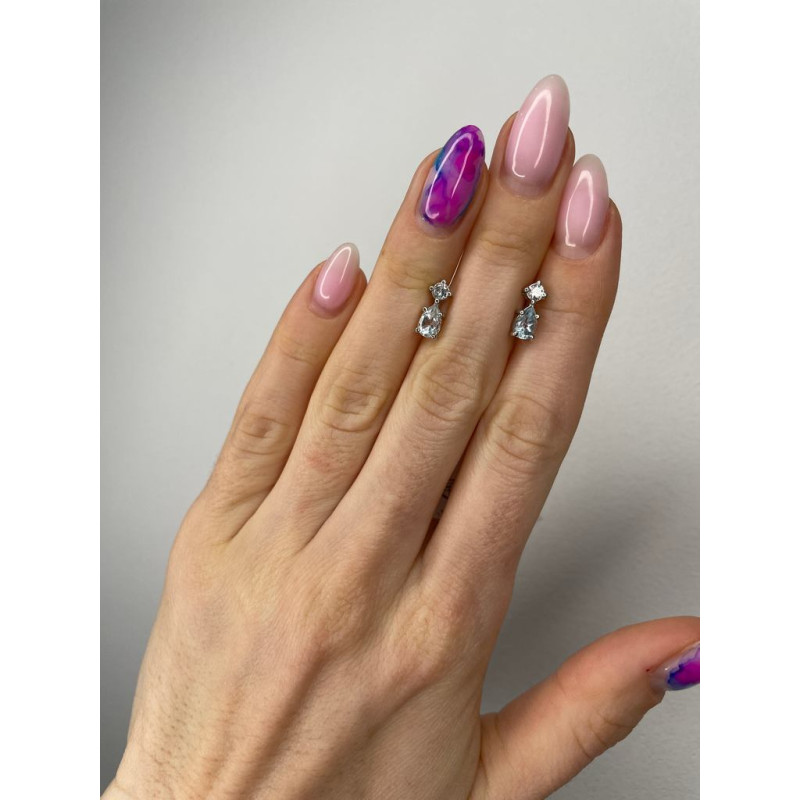 Серебряные серьги с скай топазом 076-3910