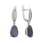 Серебряные серьги с лабрадоритом 091-8810