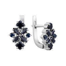 Серебряные серьги с сапфиром 150-31