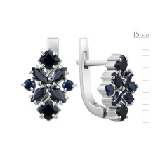 Серебряные серьги с сапфиром 150-31