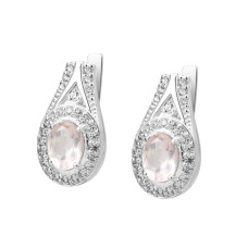Earrings with rose quartz 165-4610