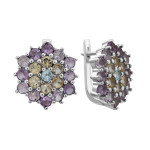 Silver earrings with sky topaz 179-395463