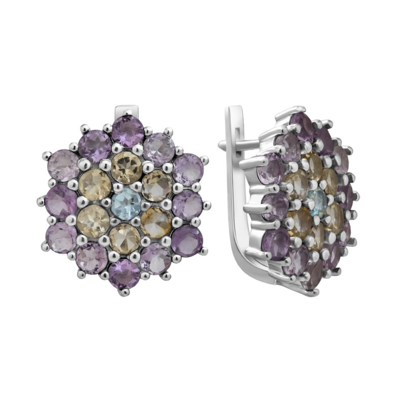 Silver earrings with sky topaz 179-395463