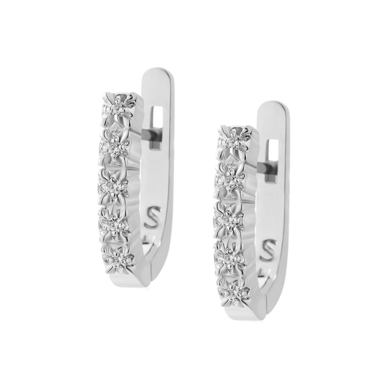 Срібні сережки з фіанітом B007CZ-10