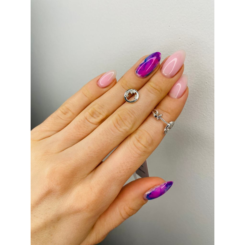 Серебряные серьги с бриллиантом B038-10