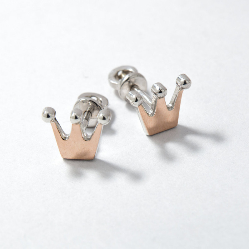 Silver studs with accents of gold King