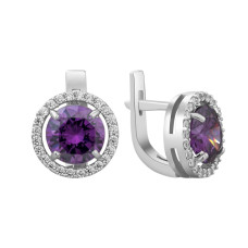 Серебряные серьги с фианитом Madlen-6110