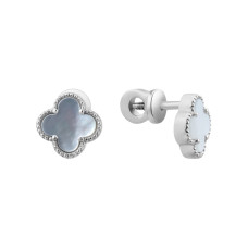 Срібні сережки з перламутром S123-90