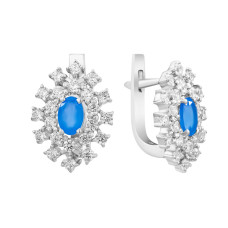 Серебряные серьги с голубым кварцем 010-3210