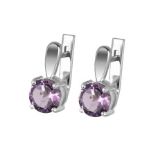 Срібні сережки з рожевим аметистом 015-63