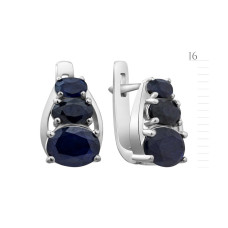 Срібні сережки з сапфіром 027-31