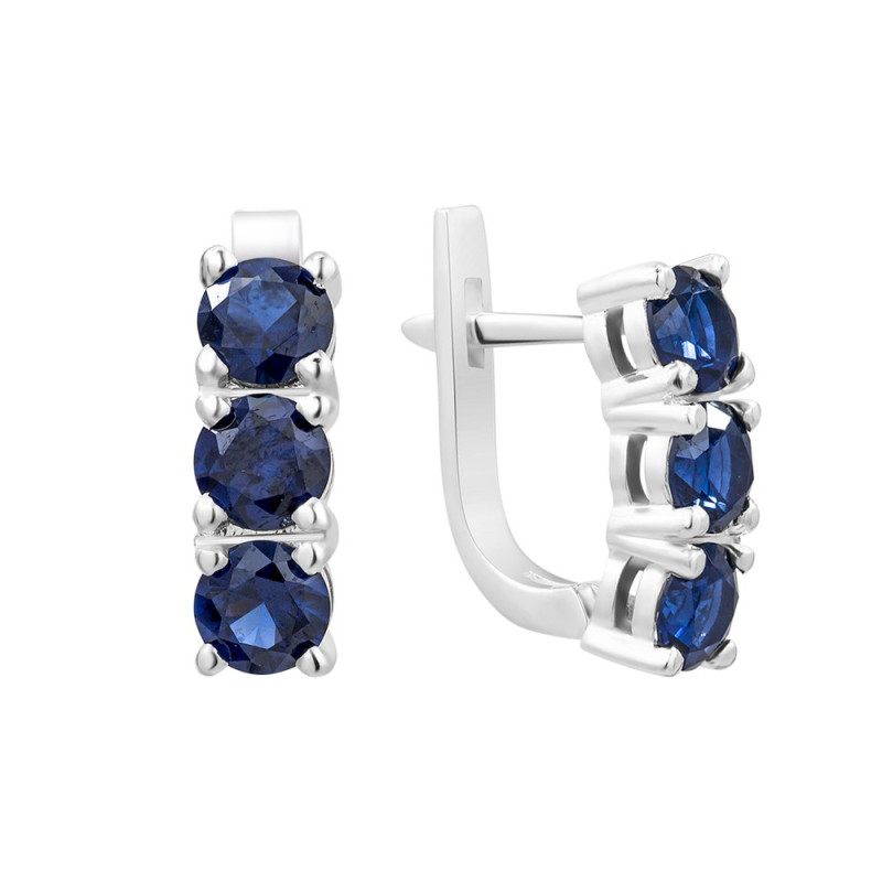Earrings with nano sapphire 046N-31