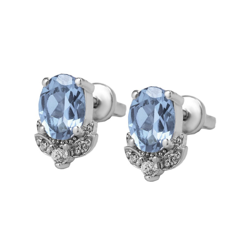 Серебряные серьги с скай топазом 081-3910