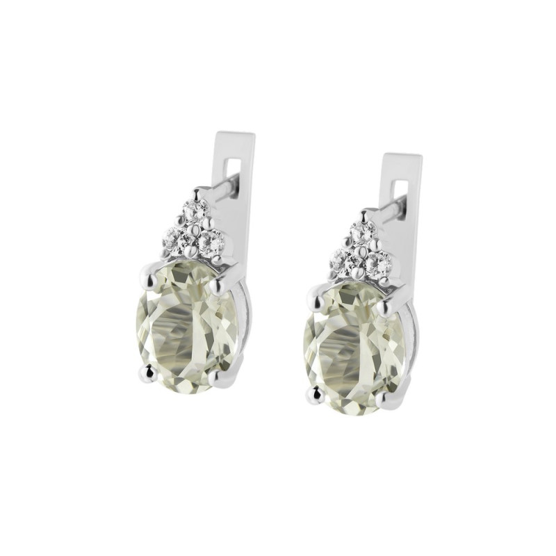 Серебряные серьги со вставками цитрина 099-5410