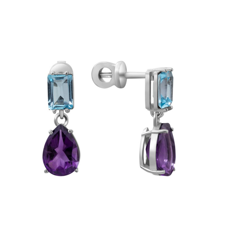 Серебряные серьги с аметистом 105-6239