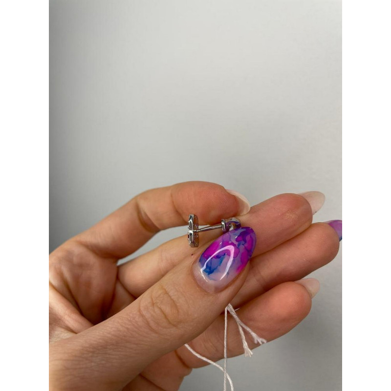 Серебряные серьги с рубином 135-4410