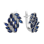 Серебряные серьги с сапфиром 185-31