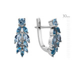 Серебряные серьги с натуральным скай топазом 222-39