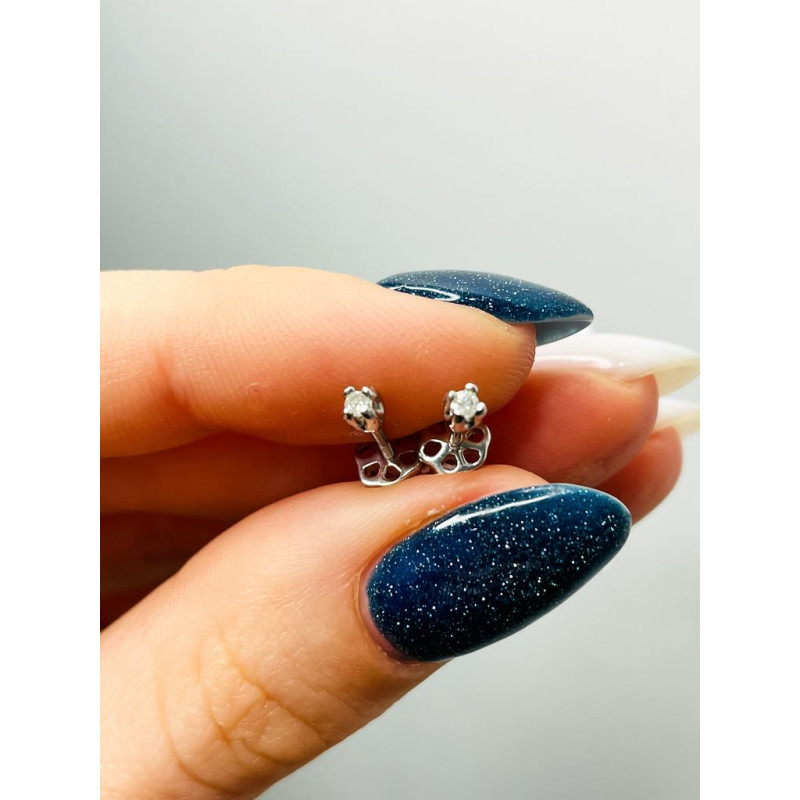 Серебряные серьги с бриллиантом B008-10