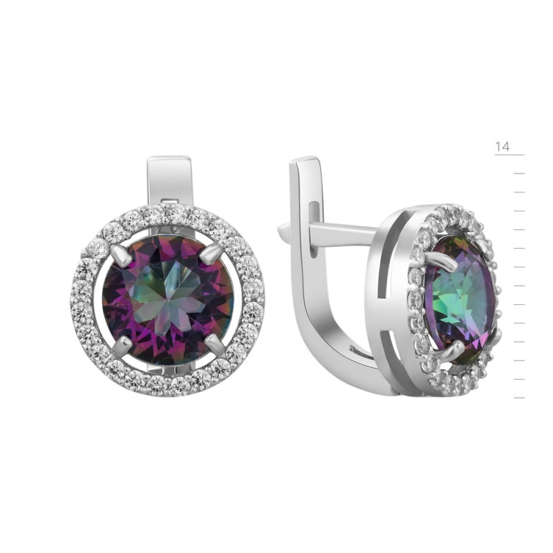 Серебряные серьги с фианитом Madlen-8110