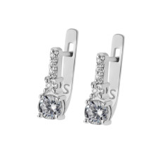 Серебряные серьги со вставками фианита S013-10