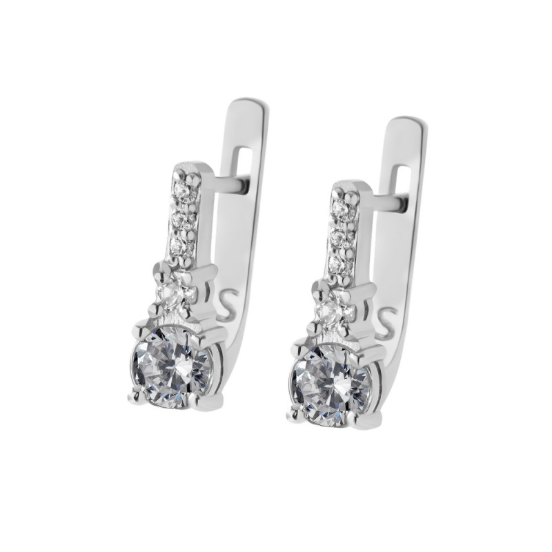 Срібні сережки з фіанітом S013-10