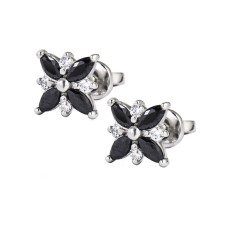 Silver studs with accents cubic Zirconia S047-2010
