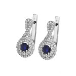 Серебряные серьги с сапфиром и куб. цирконием 002-3110