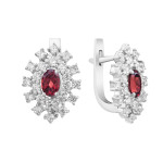 Серебряные серьги с гранатом 010-4110