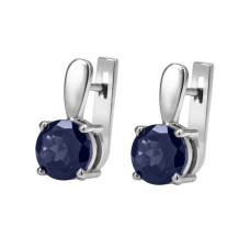 Серебряные серьги с сапфиром 015-31
