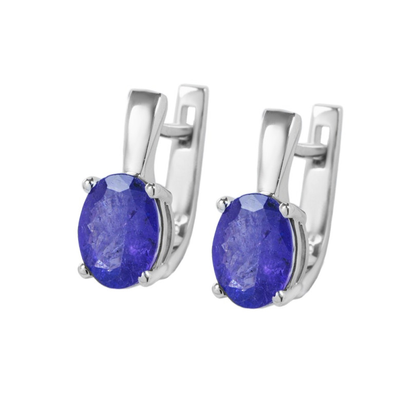 Silver earrings with tanzanite 016-35
