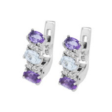 Silver earrings with amethyst 030-623910