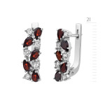 Silver earrings with garnet 038-4110