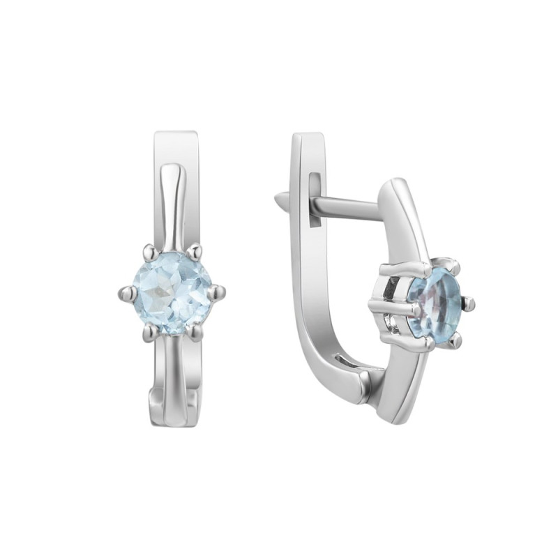 Серебряные серьги с аквамарином 047-36
