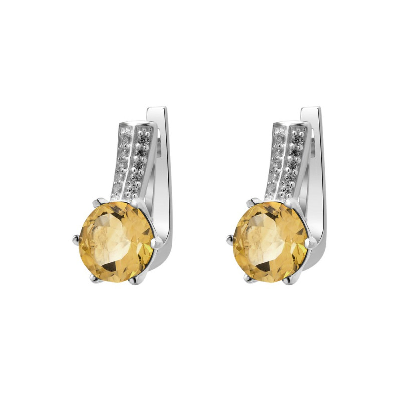 Серьги с цитрином 054-5410