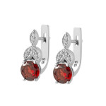 Silver earrings with garnet 071-4110