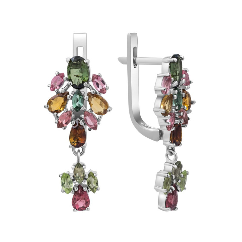 Срібні сережки з турмаліном 139-65