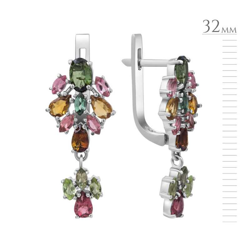 Срібні сережки з турмаліном 139-65