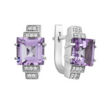 Silver earrings with amethyst 156-6210