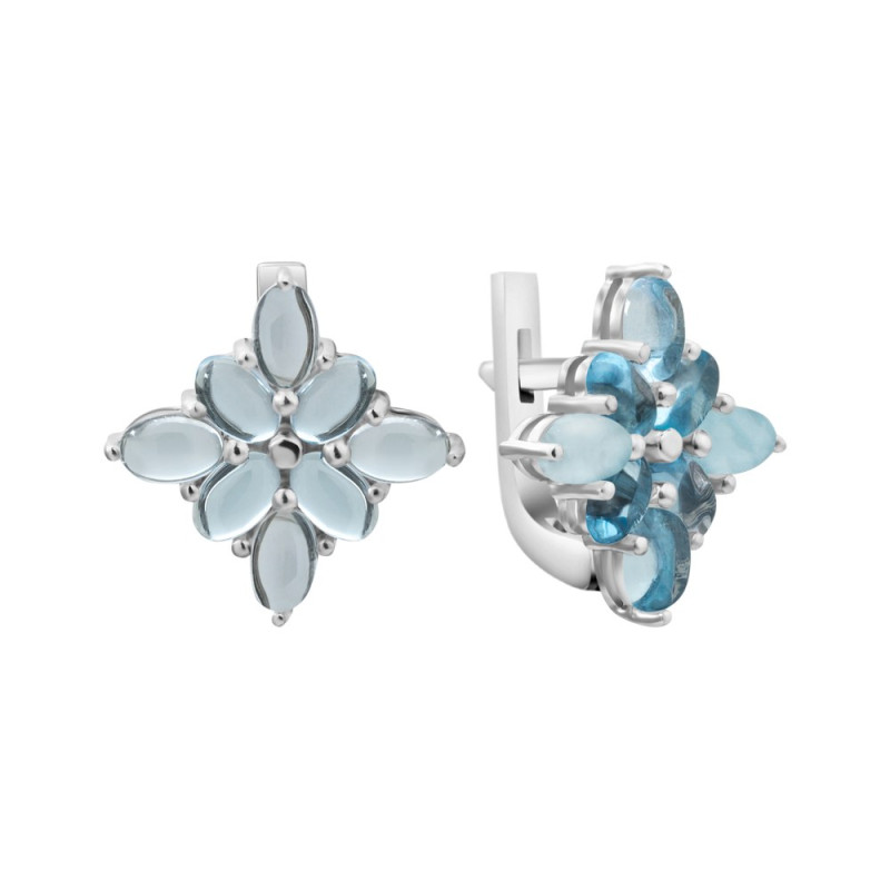 Silver earrings with sky topaz 172-39