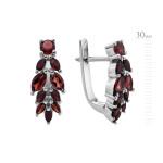 Серебряные серьги с натуральным гранатом 222-41