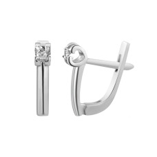 Серебряные серьги с фианитом B003CZ-10