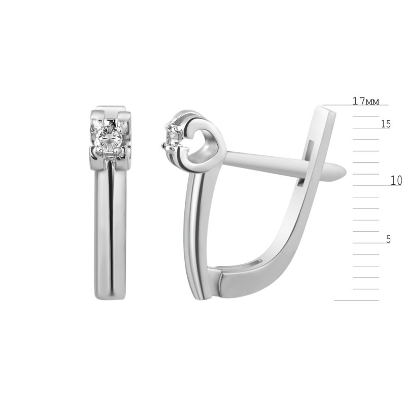 Срібні сережки з фіанітом B003CZ-10