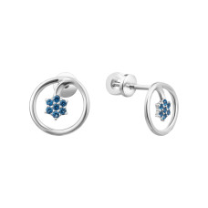 Silver earrings with cubic zirconia B039CZ-30