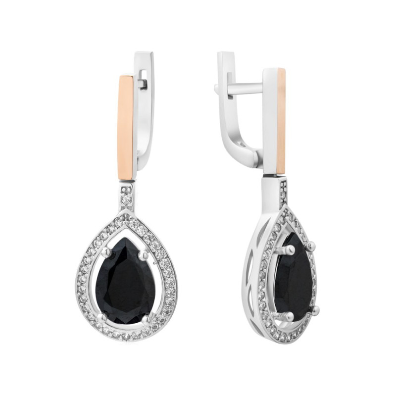 Silver earrings with cubic zirconia Fiesta-2010
