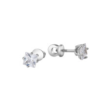 Silver earrings with cubic zirconia S076-10